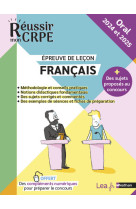 Epreuve orale lecon - francais - crpe 2024 et 2025