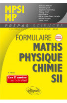 Formulaire mpsi/mp - maths - physique-chimie - sii - nouveaux programmes