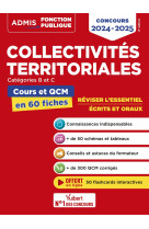 Collectivites territoriales - cours et qcm - categories a, b et c - l-essentiel en 53 fiches - conco