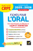 Hatier crpe -  fiches pour l'épreuve orale de leçon et d'entretien - 2025/2026