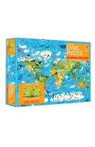 Les animaux du monde - coffret livre et puzzle - dès 7 ans