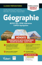 Mémento géographie bcpst / tb / cpge littéraires / capes / agrégation - conforme au nouveau programme