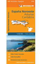 Carte régionale espagne nord-ouest : asturias cantabria