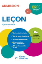 Crpe 2025 - lecon - epreuve orale (m2) - manuel (38 sujets corriges) + 50 qcm interactifs