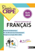 Crpe écrit français - admissibilité - nouveau concours 2025