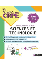 Crpe sciences et techno - épreuve écrite d'application - nouveau concours 2025