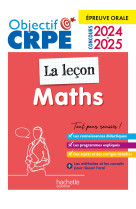 Objectif crpe 2025 - maths - la leçon -  épreuve orale d'admission