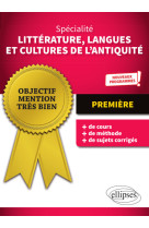 Spécialité littérature, langues et cultures de l'antiquité - première - nouveaux programmes