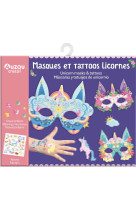 Ma pochette d'artiste - masques et tattoos licornes