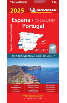 Carte nationale espagne, portugal  2025 - indechirable