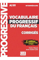 Corrigés vocabulaire progressif niveau intermédiaire 3è édition