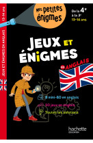 Jeux et énigmes - anglais - de 4e à la 3e - cahier de vacances 2024