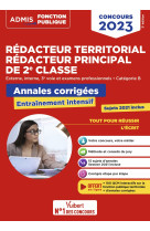 Concours rédacteur territorial et rédacteur principal 2e classe - catégorie b - annales corrigées