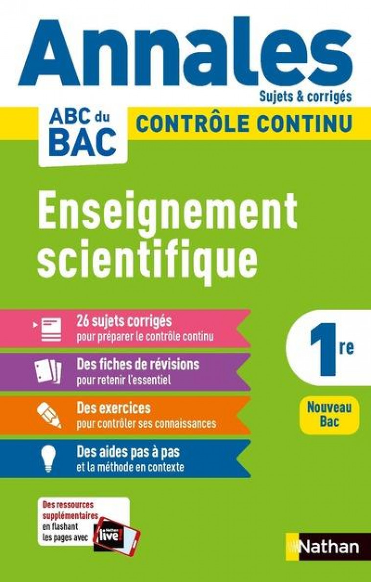 ANNALES BAC 2021 - ENSEIGNEMENT SCIENTIFIQUE 1ERE CORRIGE - COPPENS/LAFOND - CLE INTERNAT