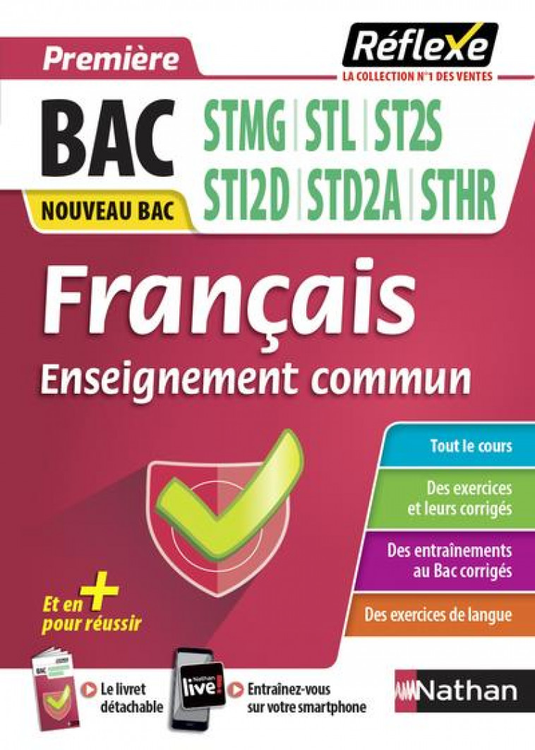 FRANCAIS 1ERES BAC TECHNOLOGIQUE (GUIDE REFLEXE N63) - 2020 - DAVID ADRIEN - CLE INTERNAT