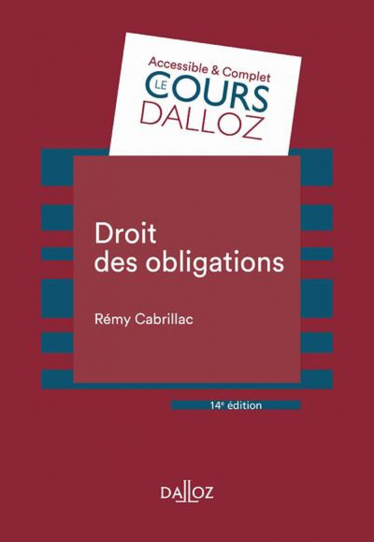 DROIT DES OBLIGATIONS - CABRILLAC REMY - DALLOZ