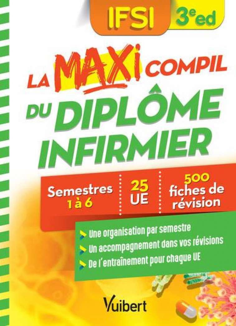 LA MAXI COMPIL DU DIPLOME INFIRMIER - SEMESTRES 1 A 6 - 26 UE - 500 FICHES DE REVISION - PIERRE POULET/COUTO - VUIBERT
