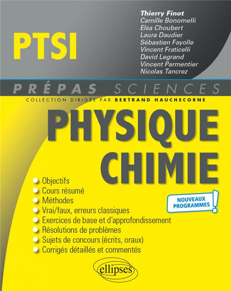PHYSIQUE-CHIMIE PTSI - NOUVEAUX PROGRAMMES - FINOT/CHOUBERT - ELLIPSES MARKET