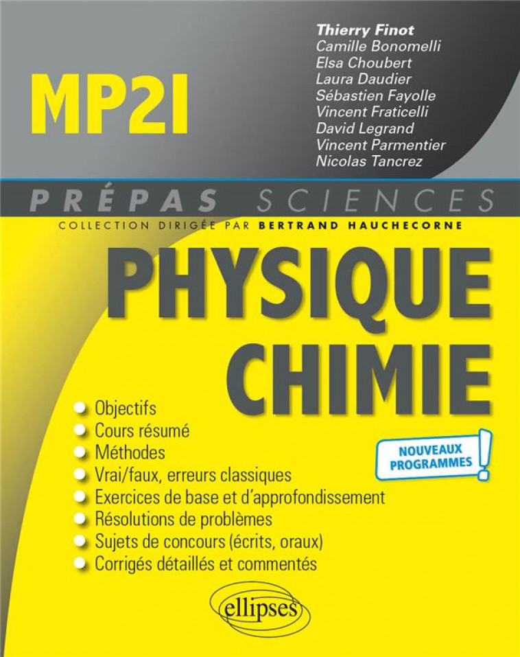 PHYSIQUE-CHIMIE MP2I - NOUVEAUX PROGRAMMES - FINOT/CHOUBERT - ELLIPSES MARKET