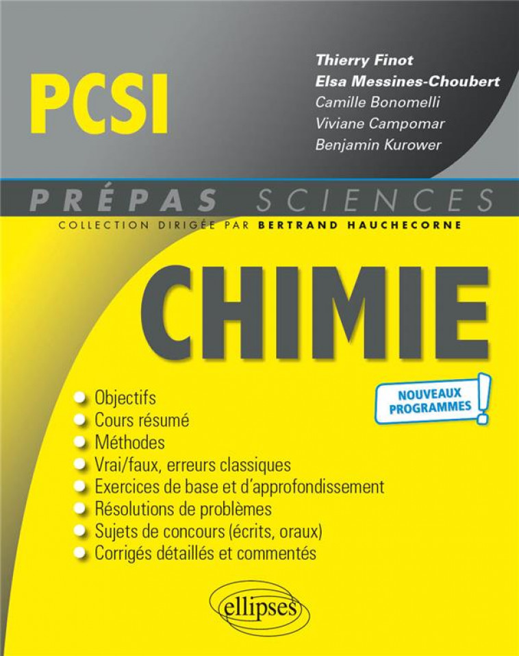 CHIMIE PCSI - NOUVEAUX PROGRAMMES - CHOUBERT/FINOT - ELLIPSES MARKET