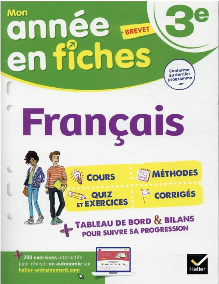 FRANCAIS 3EME - FICHES DE REVISION & EXERCICES - NADIFI/SALA - HATIER SCOLAIRE