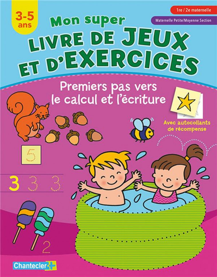 MON SUPER LIVRE DE JEUX ET D'EXERCICES (3-5 A) - COLLECTIF - CHANTECLER
