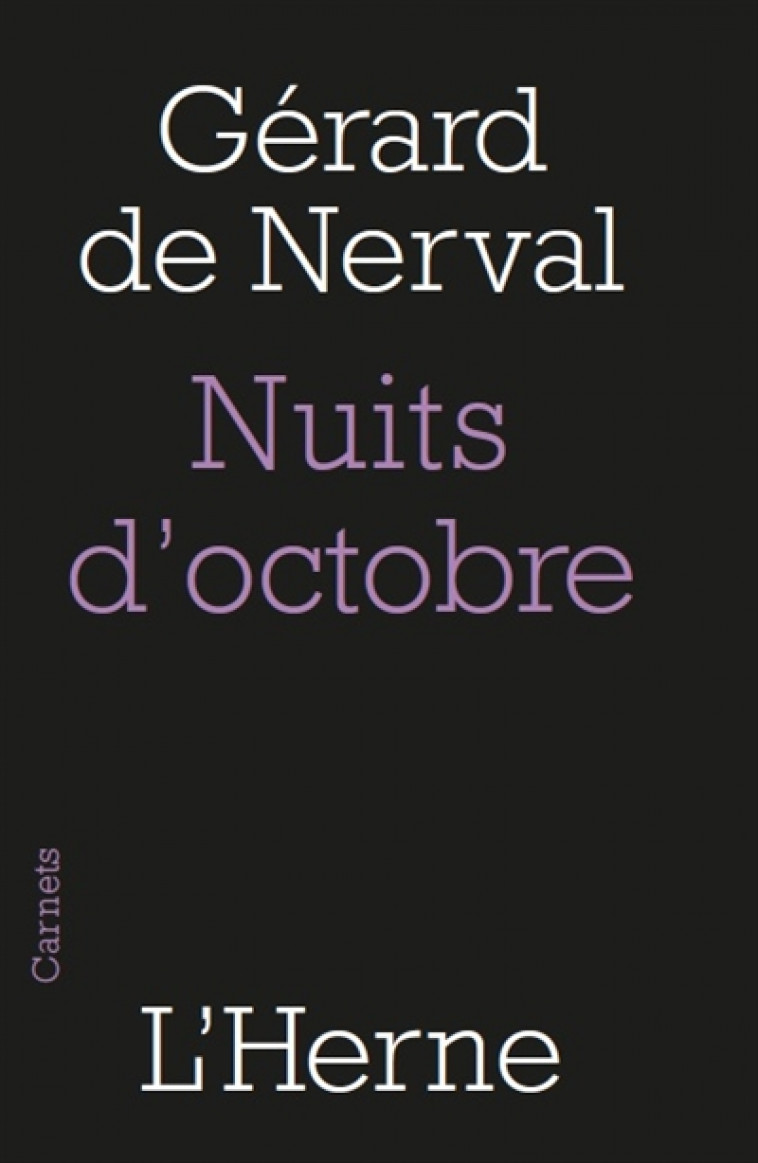 NUITS D'OCTOBRE - NERVAL - Herne