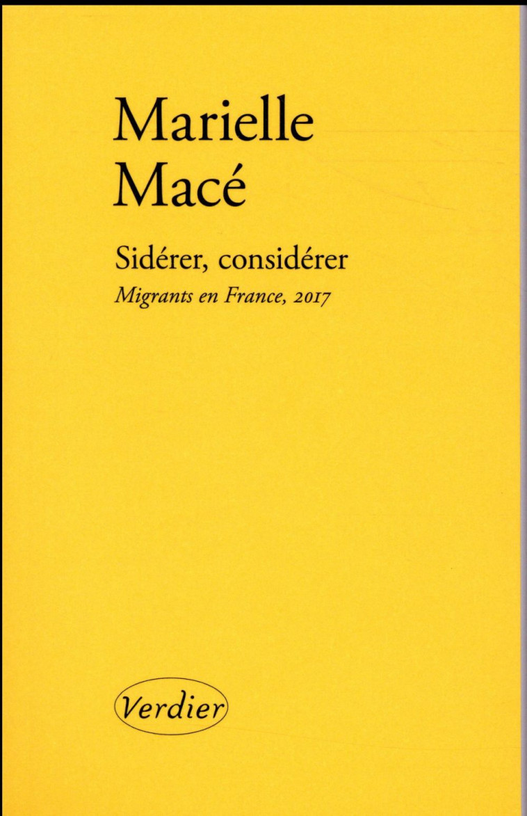 SIDERER, CONSIDERER - MACE MARIELLE - Verdier