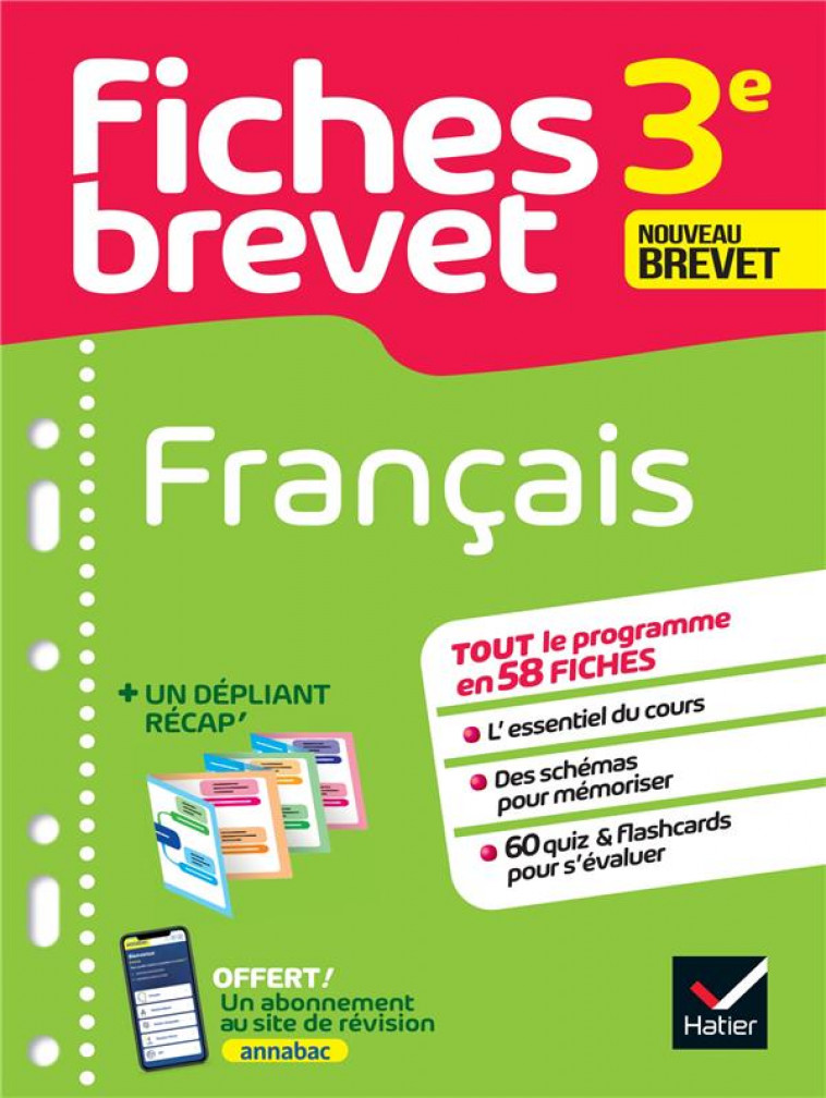 FICHES BREVET FRANCAIS 3EME BREVET 2023 - FICHES DE REVISION & QUIZ - DAUVIN SYLVIE - HATIER SCOLAIRE