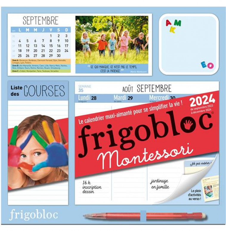 Frigobloc Mensuel 2024 - Calendrier d'organisation familiale