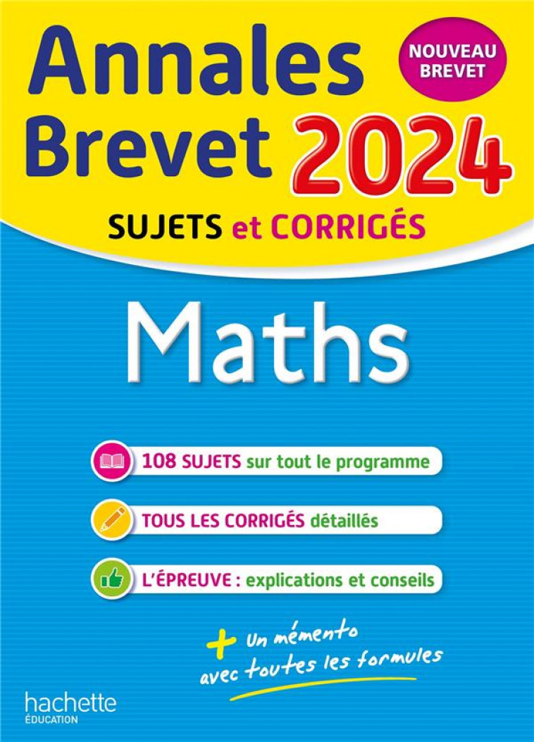 ANNALES BREVET 2024 - MATHS - ROUSSEAU PHILIPPE - HACHETTE