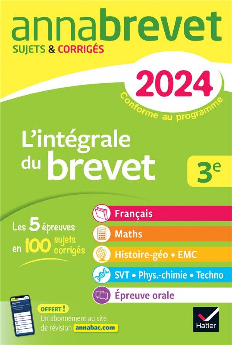 ANNALES DU BREVET ANNABREVET 2024 L-INTEGRALE DU BREVET 3E (TOUT-EN-UN) - TOUTES LES MATIERES DES EP - FORMOND/TAQUECHEL - DIDIER