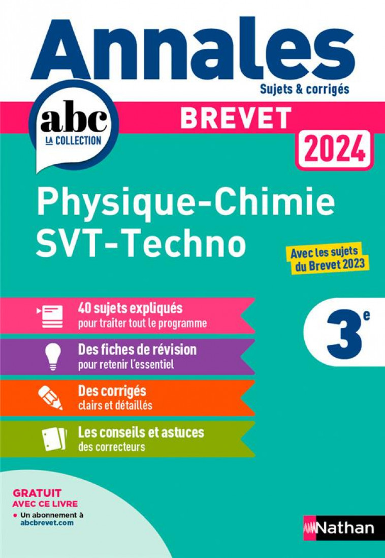 ANNALES BREVET PC SVT TECHNO 2024 - CORRIGE - COPPENS/DOERLER - CLE INTERNAT