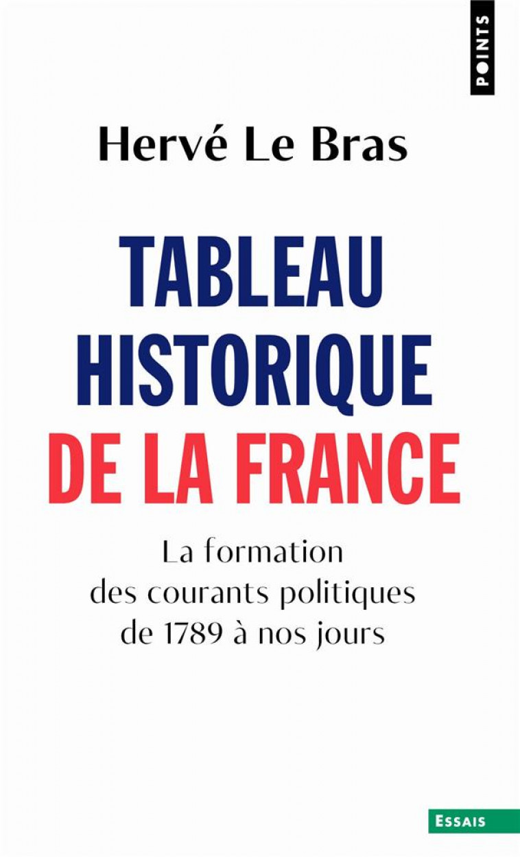 TABLEAU HISTORIQUE DE LA FRANCE. LA FORMATION DES COURANTS POLITIQUES DE 1789 A NOS JOURS - LE BRAS HERVE - POINTS