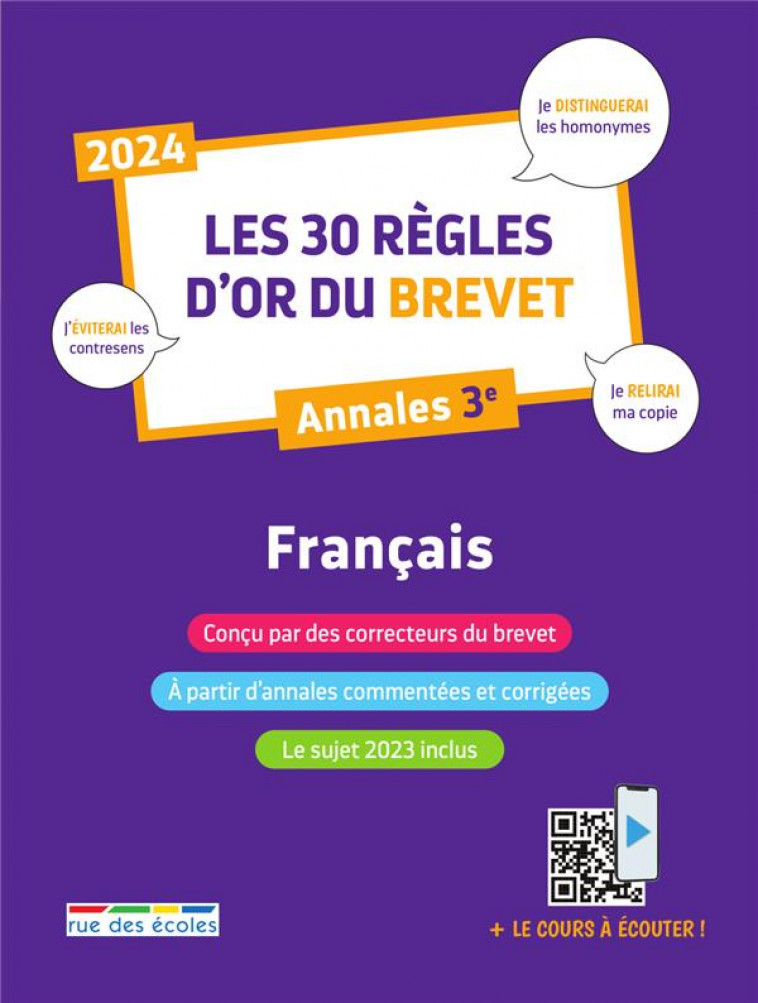 LES 30 REGLES D-OR DU BREVET ANNALES FRANCAIS - COLLECTIF - ANNALES-RDECOLE