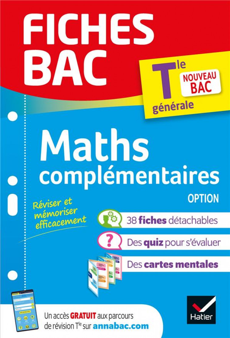 FICHES BAC MATHS COMPLEMENTAIRES TERM (OPTION) - COLLECTIF - HATIER SCOLAIRE
