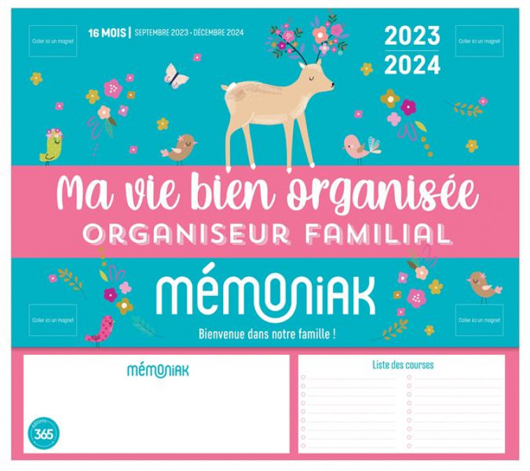 Mini Frigobloc Mensuel 2024 - Calendrier d'organisation familiale / mois  (de sept. 2023 à dec 2024)