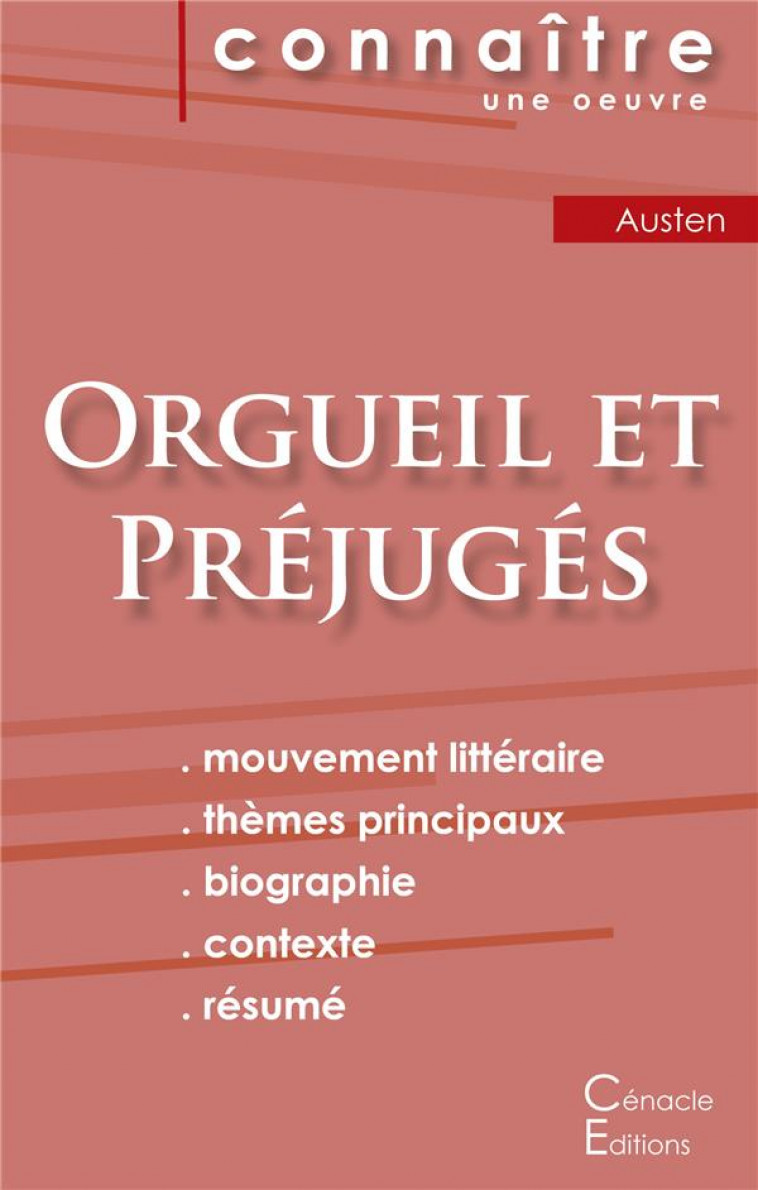 ORGUEIL ET PREJUGES, DE JANE AUSTEN - Librairie La Préface