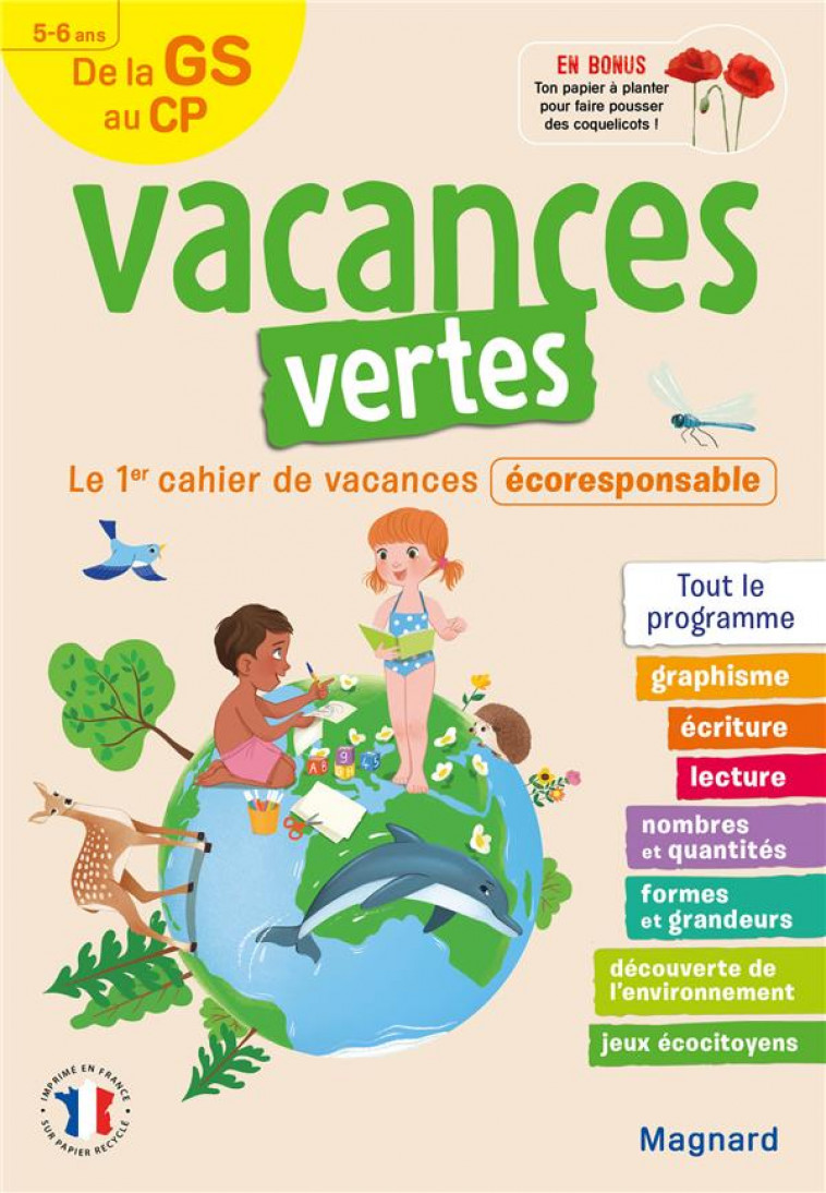 CAHIER DE VACANCES 2021, DE LA GS VERS LE CP - VACANCES VERTES - 5-6 ANS - LE PREMIER CAHIER DE VACA - FORNY/IMBERDIS - MAGNARD