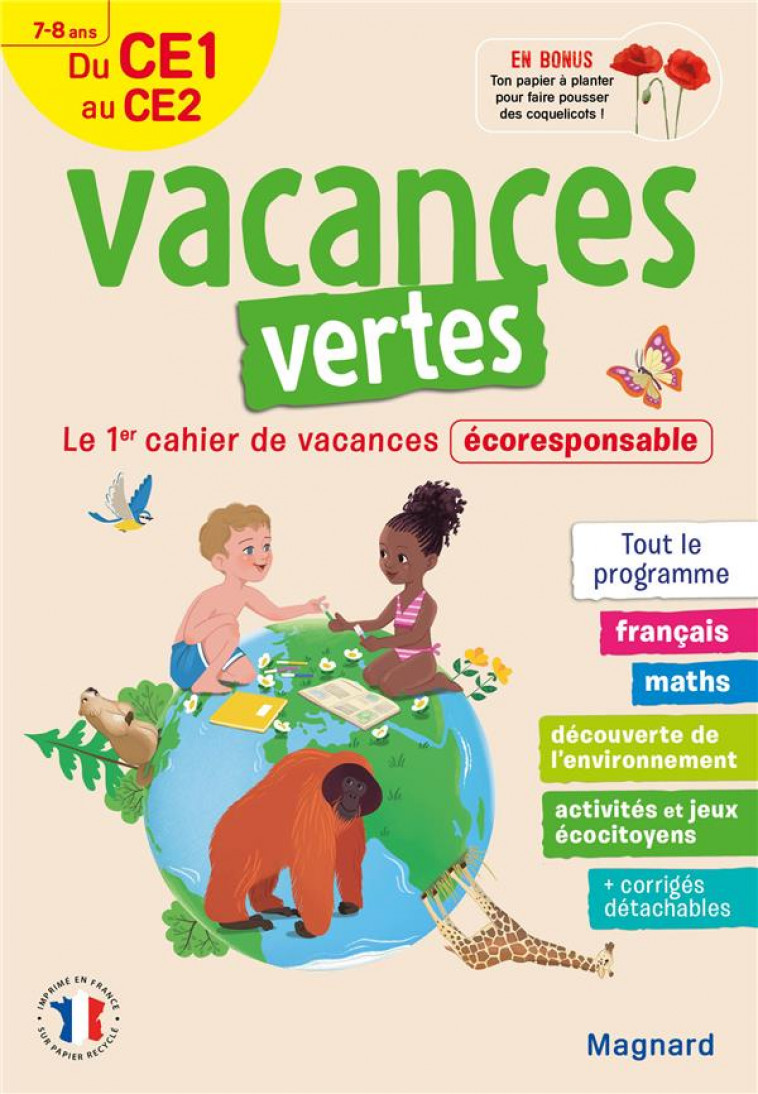 CAHIER DE VACANCES 2021, DU CE1 VERS LE CE2 - VACANCES VERTES - 7-8 ANS - LE PREMIER CAHIER DE VACAN - FOREST AUDREY - MAGNARD