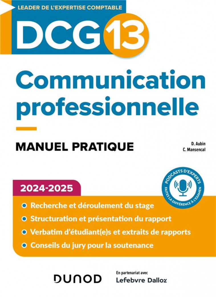DCG 13 - COMMUNICATION PROFESSIONNELLE - 2E ED. - MANUEL - AUBIN/MANSENCAL - DUNOD