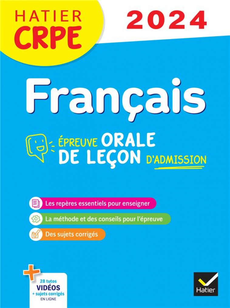 FRANCAIS - CRPE 2024-2025 - EPREUVE ORALE D-ADMISSION - BOIRON/CELLIER - DIDIER
