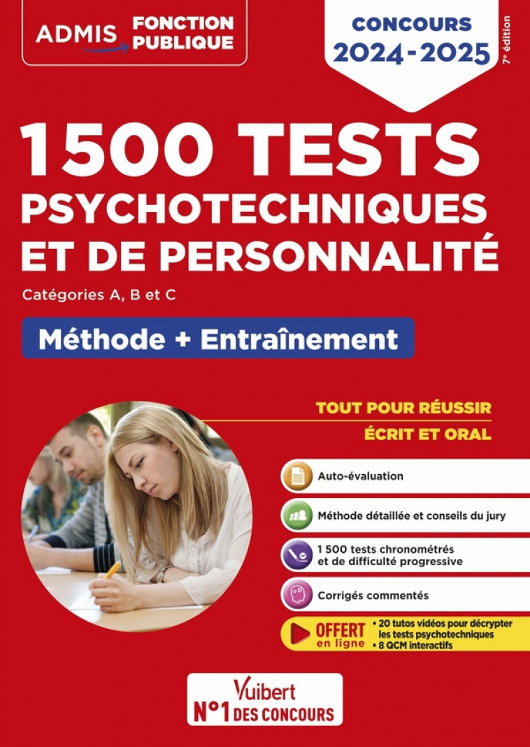 1500 TESTS PSYCHOTECHNIQUES ET DE PERSONNALITE - METHODE ET ENTRAINEMENT INTENSIF - CONCOURS 2024-20 - BENOIST/DESCHAMPS - VUIBERT