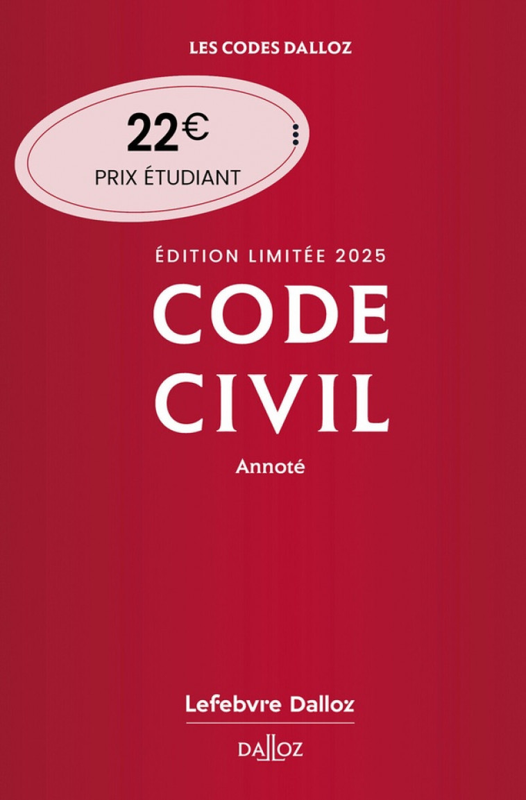 CODE CIVIL 2025 ANNOTE. EDITION LIMITEE. 124E ED. - HENRY/VENANDET/ANCEL - NC