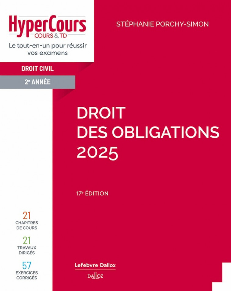 DROIT DES OBLIGATIONS 2025. 17E ED. - PORCHY-SIMON S. - DALLOZ